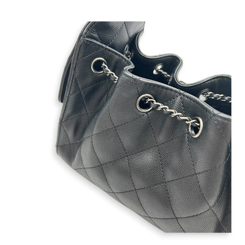 C25 Hobo Black Shoulder Bag in Caviar Leather, Ruthenium hardware