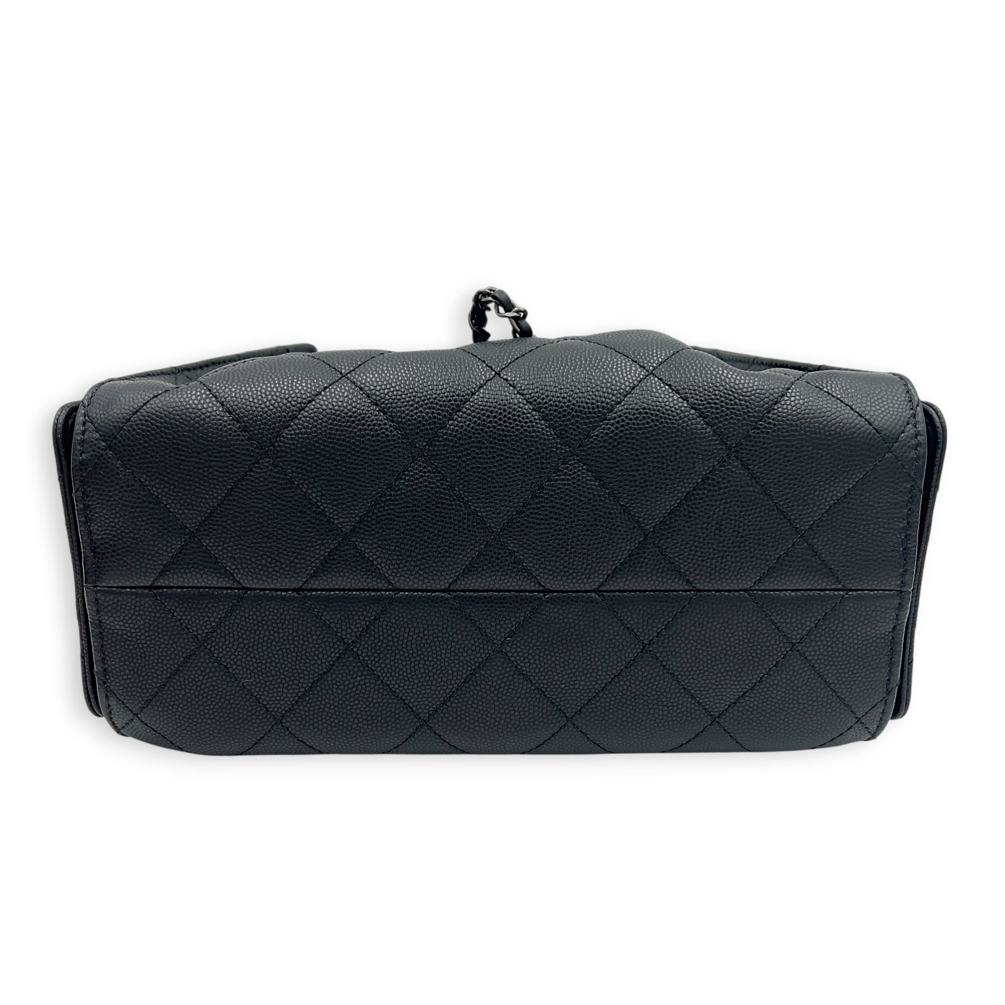C25 Hobo Black Shoulder Bag in Caviar Leather, Ruthenium hardware
