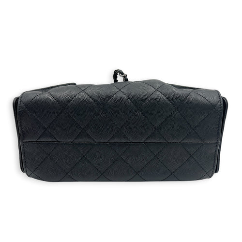 C25 Hobo Black Shoulder Bag in Caviar Leather, Ruthenium hardware