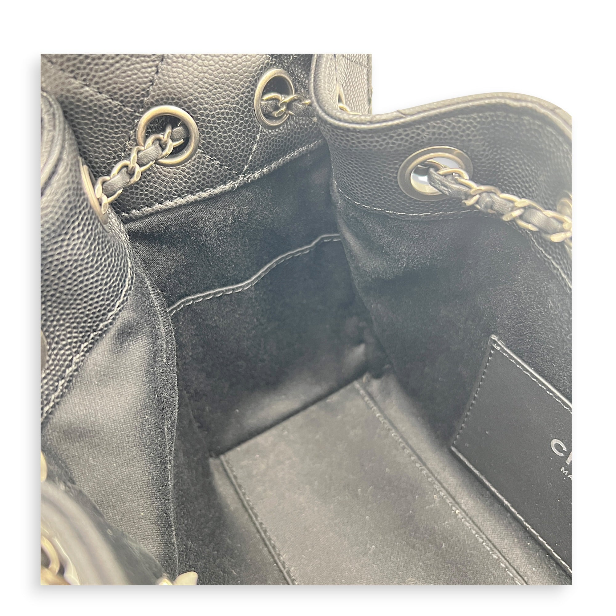 C25 Hobo Black Shoulder Bag in Caviar Leather, Ruthenium hardware