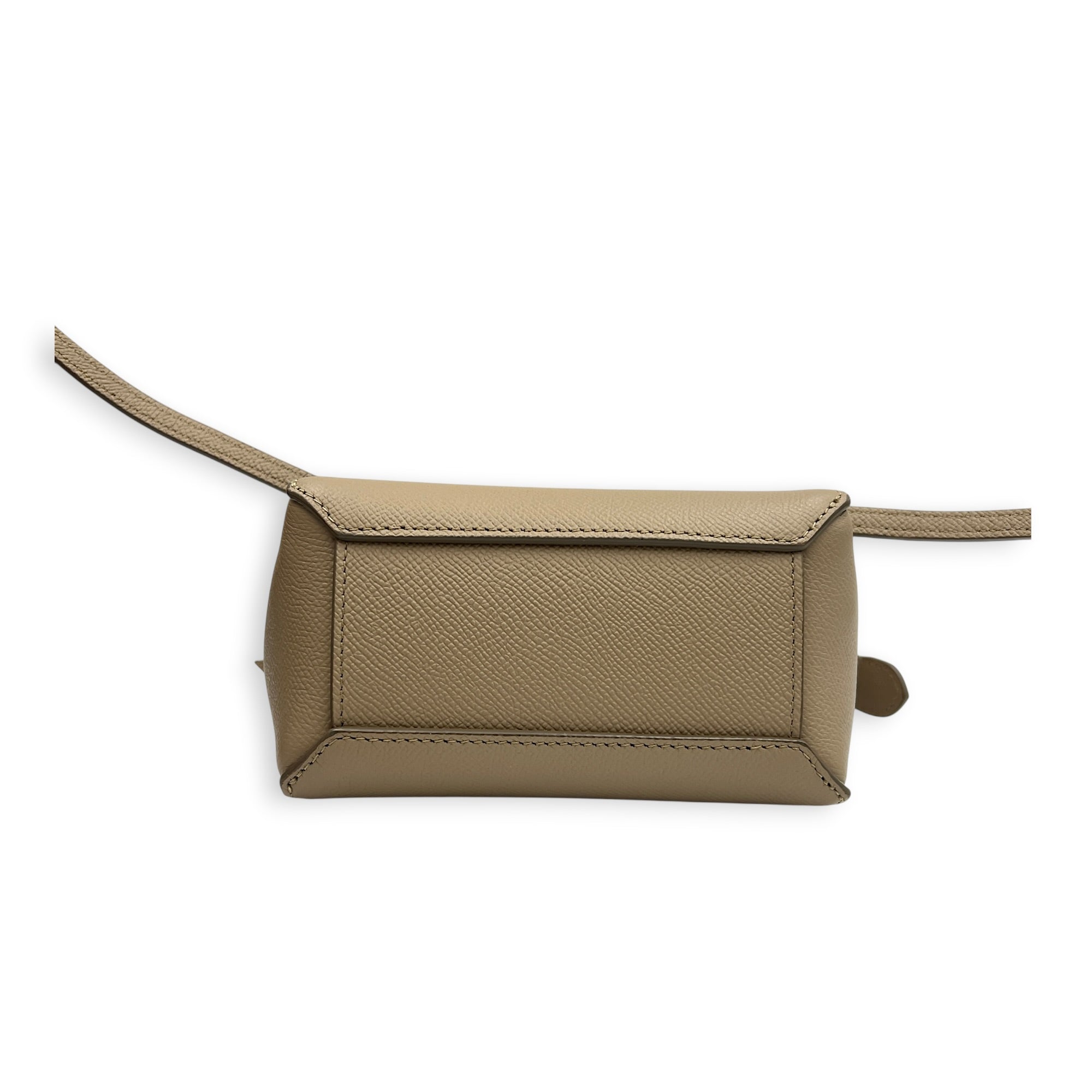 Belt Pico Beige Top Handle Bag in Calfskin, Gold hardware
