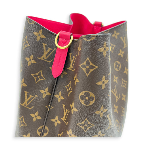 NeoNoe Brown Bucket Bag in Monogram Coated Canvas, Gold hardware
