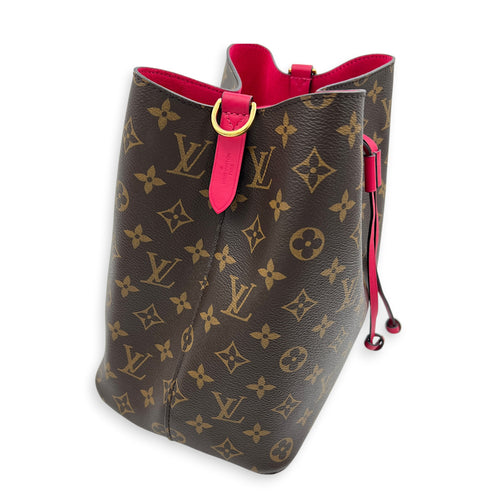 NeoNoe Brown Bucket Bag in Monogram Coated Canvas, Gold hardware