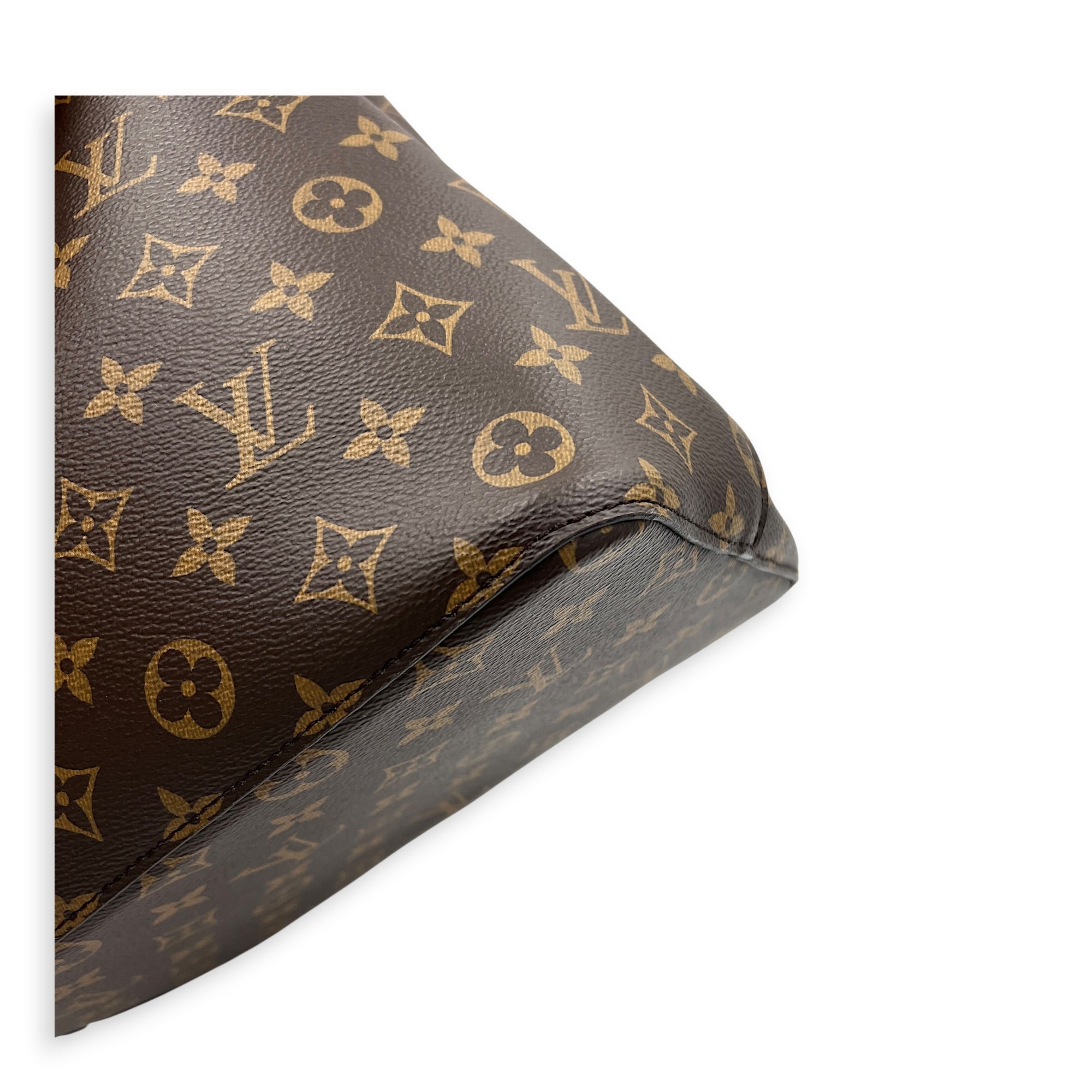 NeoNoe Brown Bucket Bag in Monogram Coated Canvas, Gold hardware