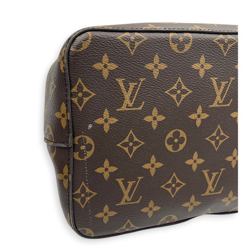 NeoNoe Brown Bucket Bag in Monogram Coated Canvas, Gold hardware