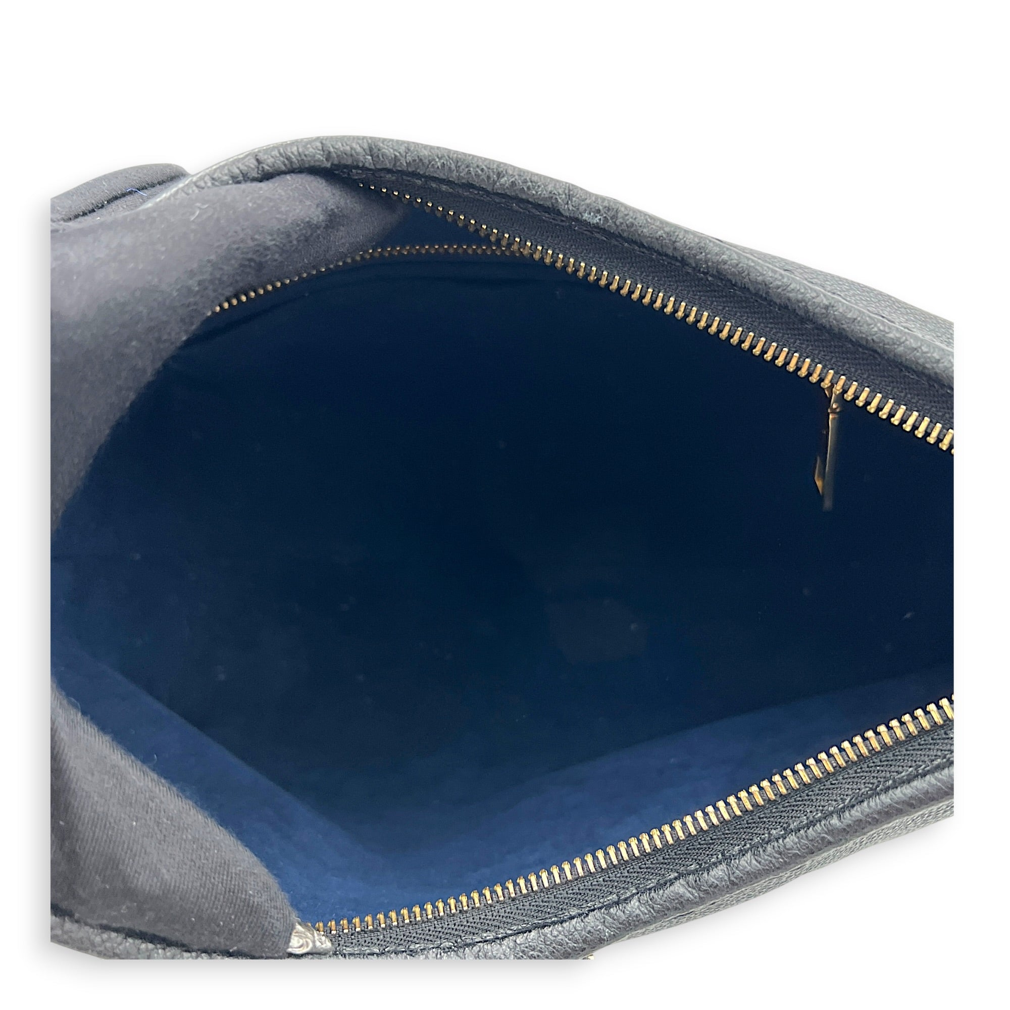 Carryall PM Black Shoulder Bag in Empreinte Leather, Gold hardware