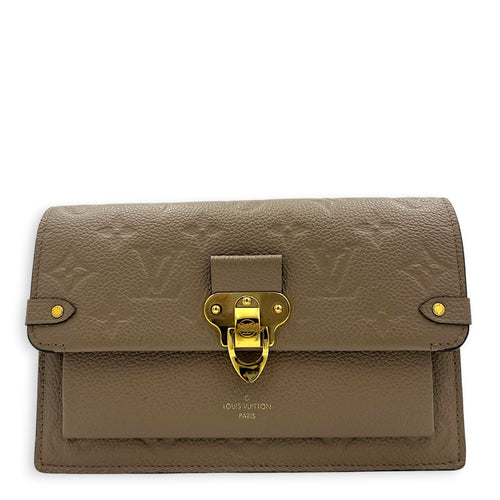 Vavin Wallet On Chain Beige in Empreinte Leather, Gold hardware