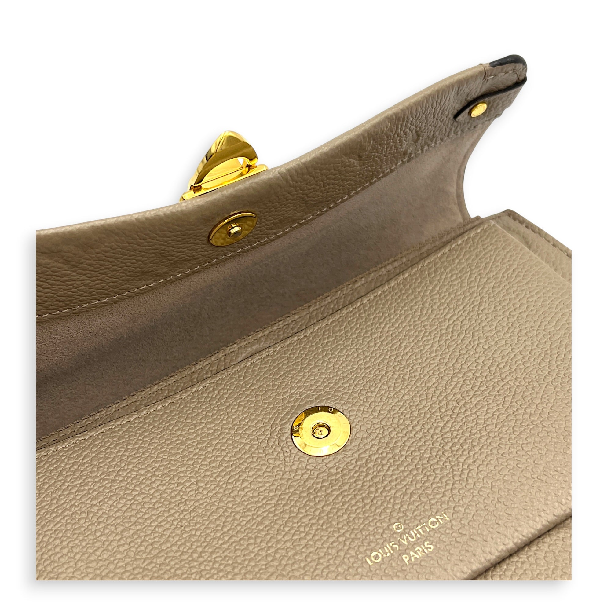 Vavin Wallet On Chain Beige in Empreinte Leather, Gold hardware