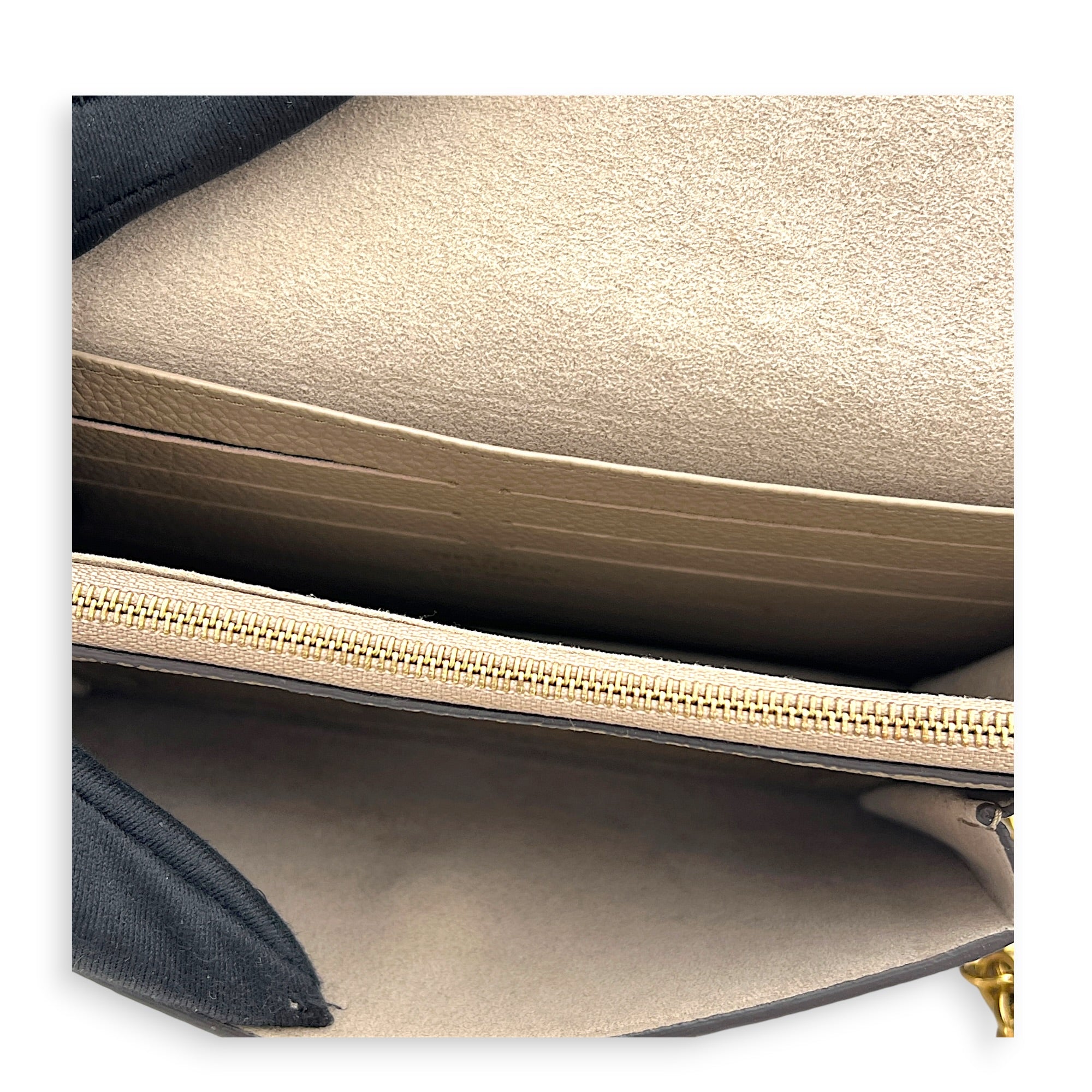 Vavin Wallet On Chain Beige in Empreinte Leather, Gold hardware