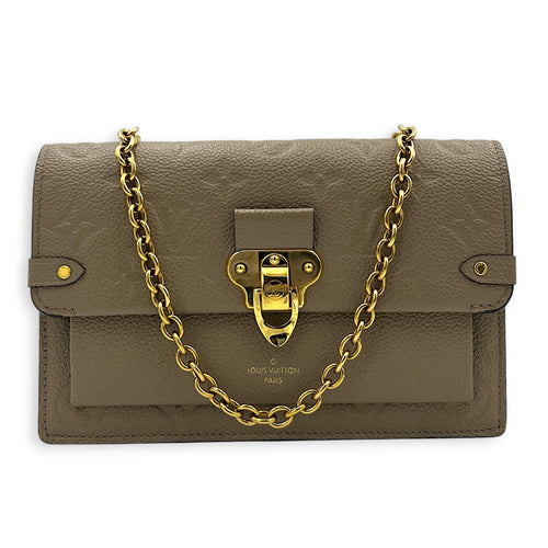 Vavin Wallet On Chain Beige in Empreinte Leather, Gold hardware