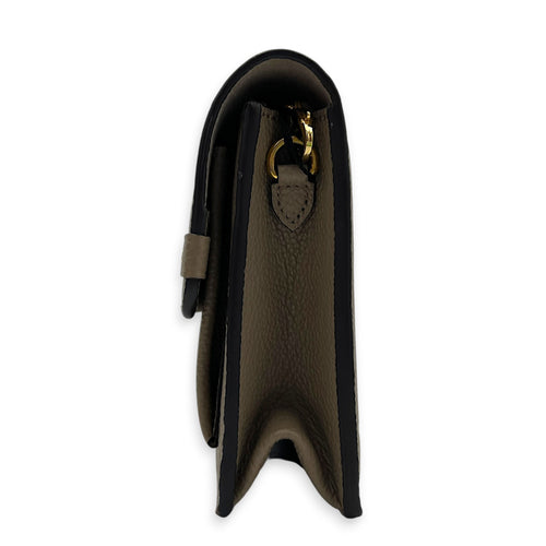 Vavin Wallet On Chain Beige in Empreinte Leather, Gold hardware