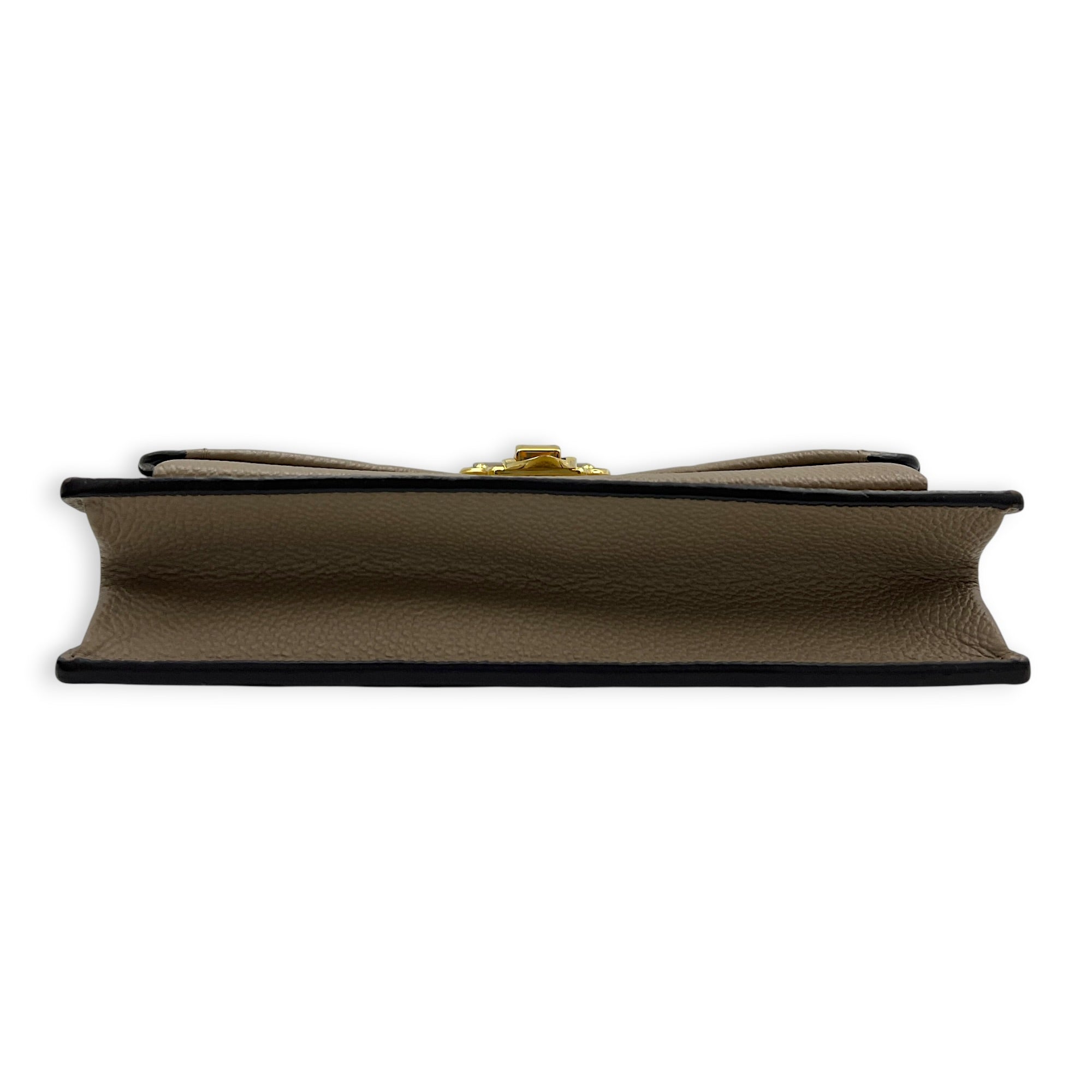Vavin Wallet On Chain Beige in Empreinte Leather, Gold hardware