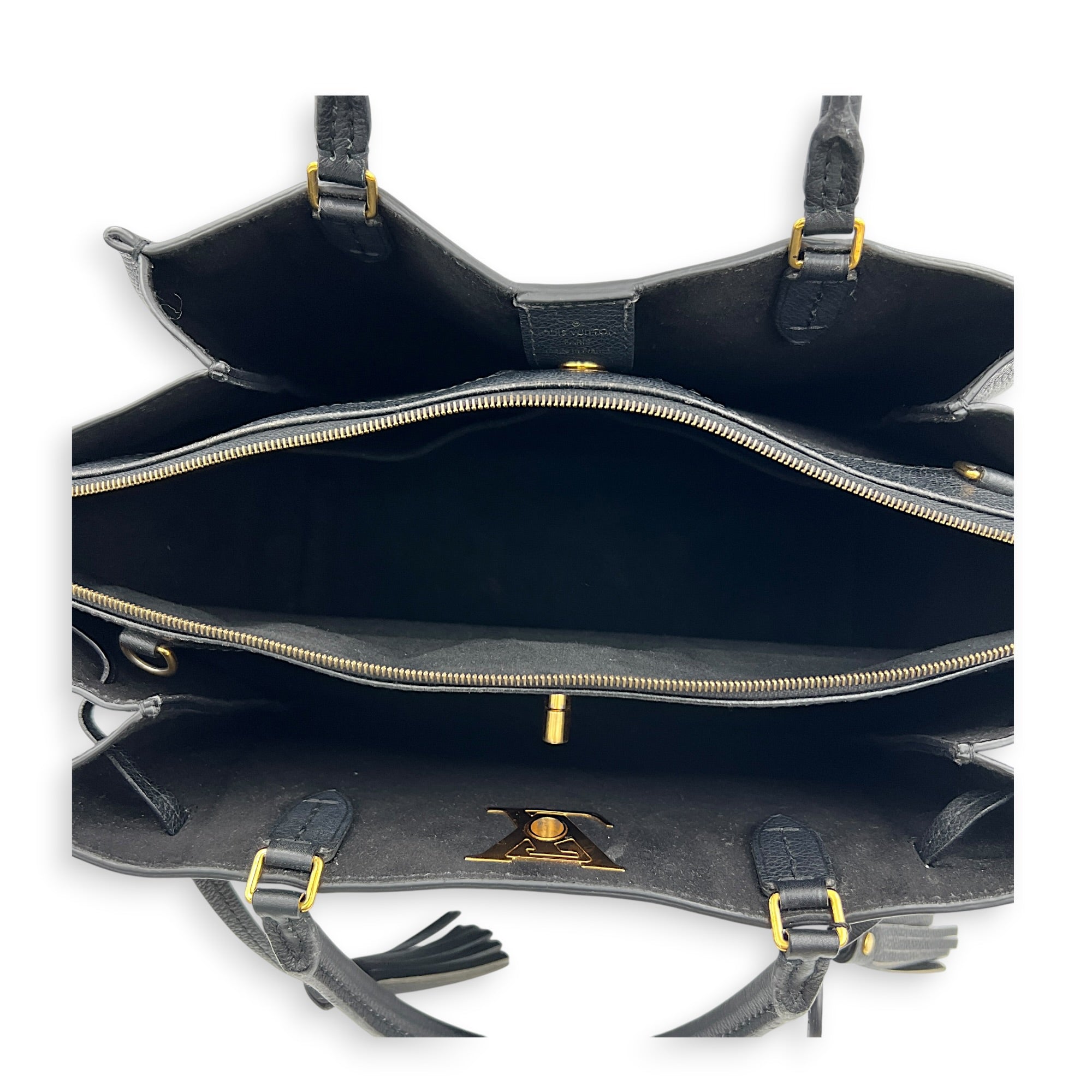 Lock Me Tote Bag Black in Calfskin, Gold hardware