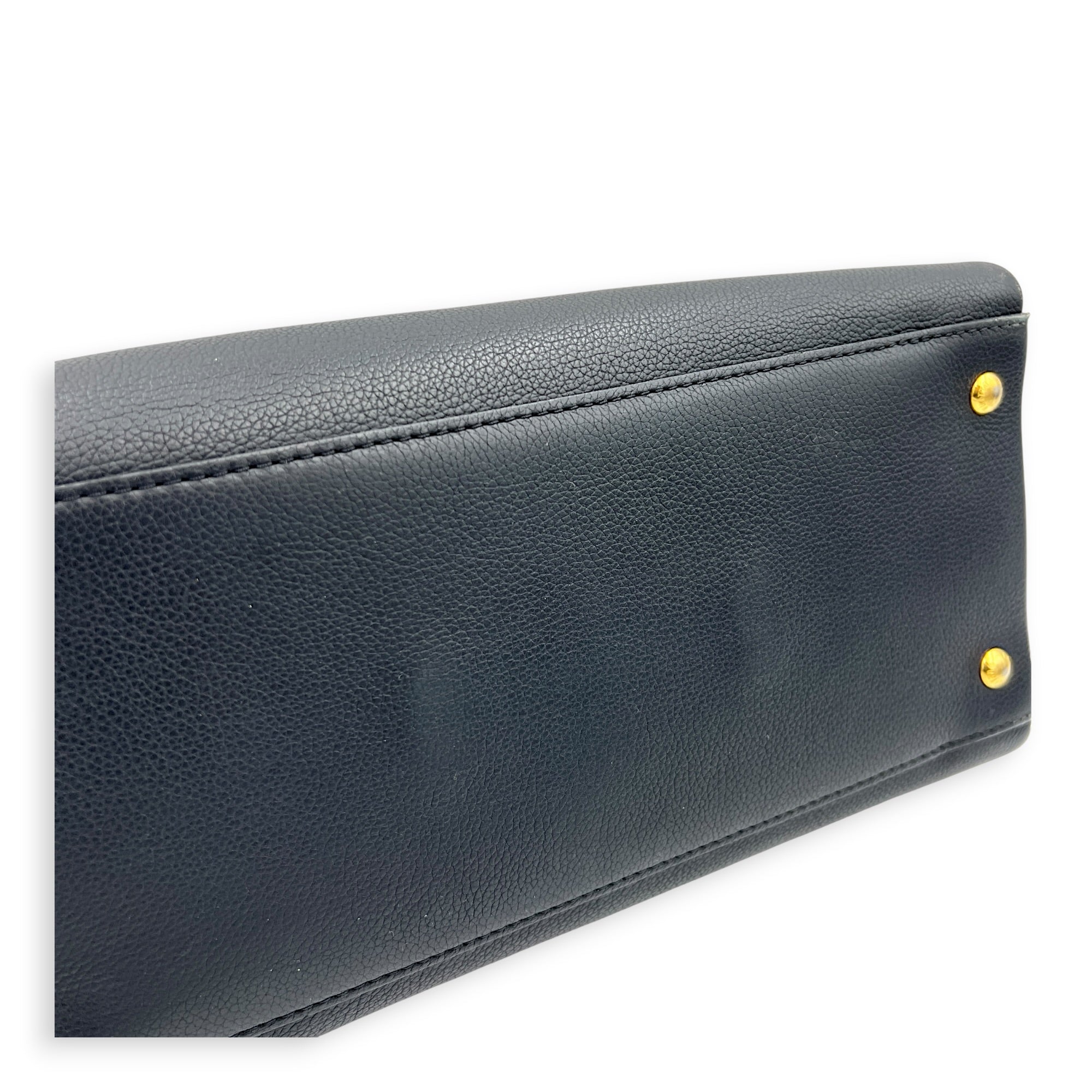 Lock Me Tote Bag Black in Calfskin, Gold hardware