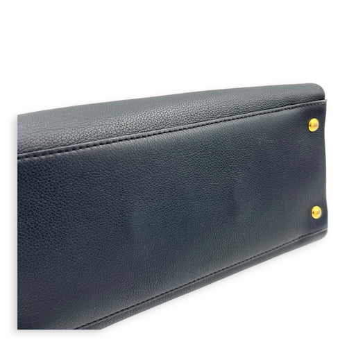 Lock Me Tote Bag Black in Calfskin, Gold hardware