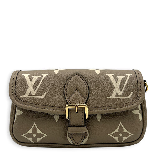 Diane Nano Beige Shoulder Bag in Empreinte Leather, Gold hardware