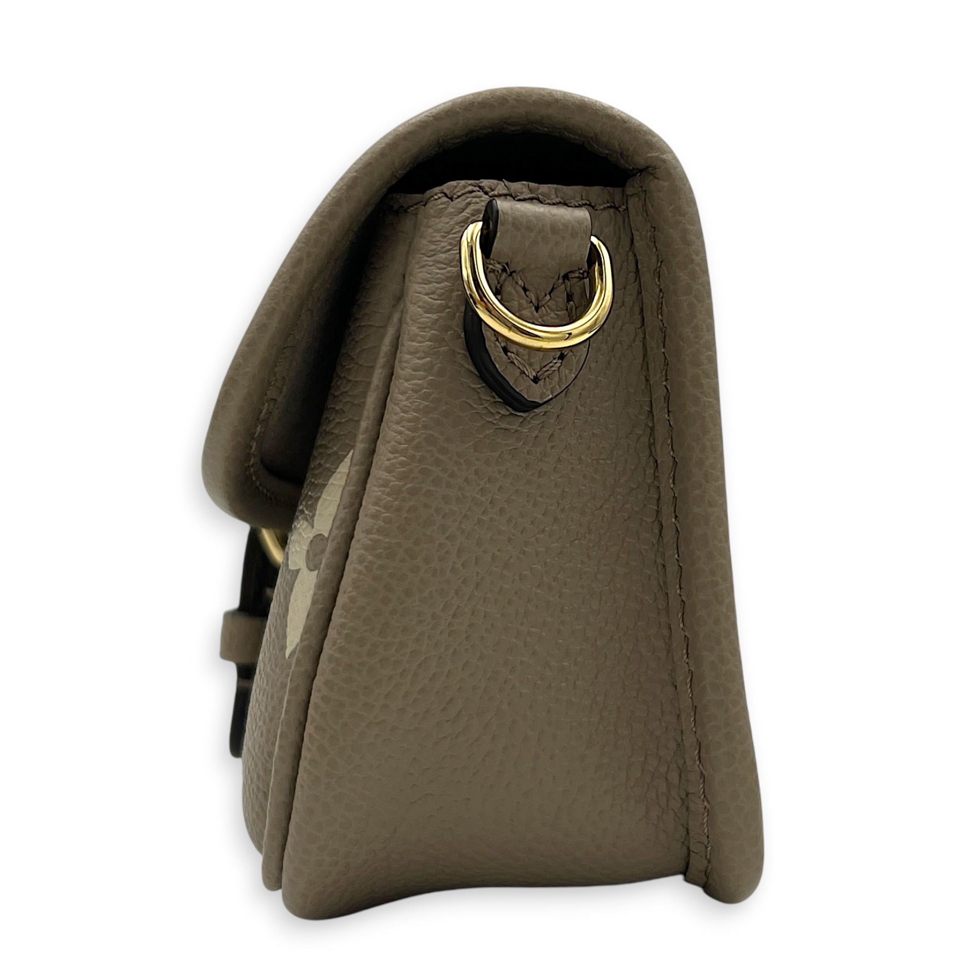 Diane Nano Beige Shoulder Bag in Empreinte Leather, Gold hardware