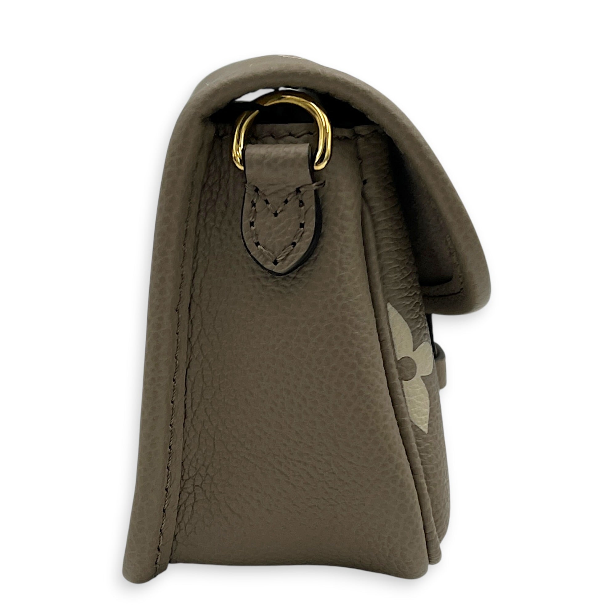 Diane Nano Beige Shoulder Bag in Empreinte Leather, Gold hardware