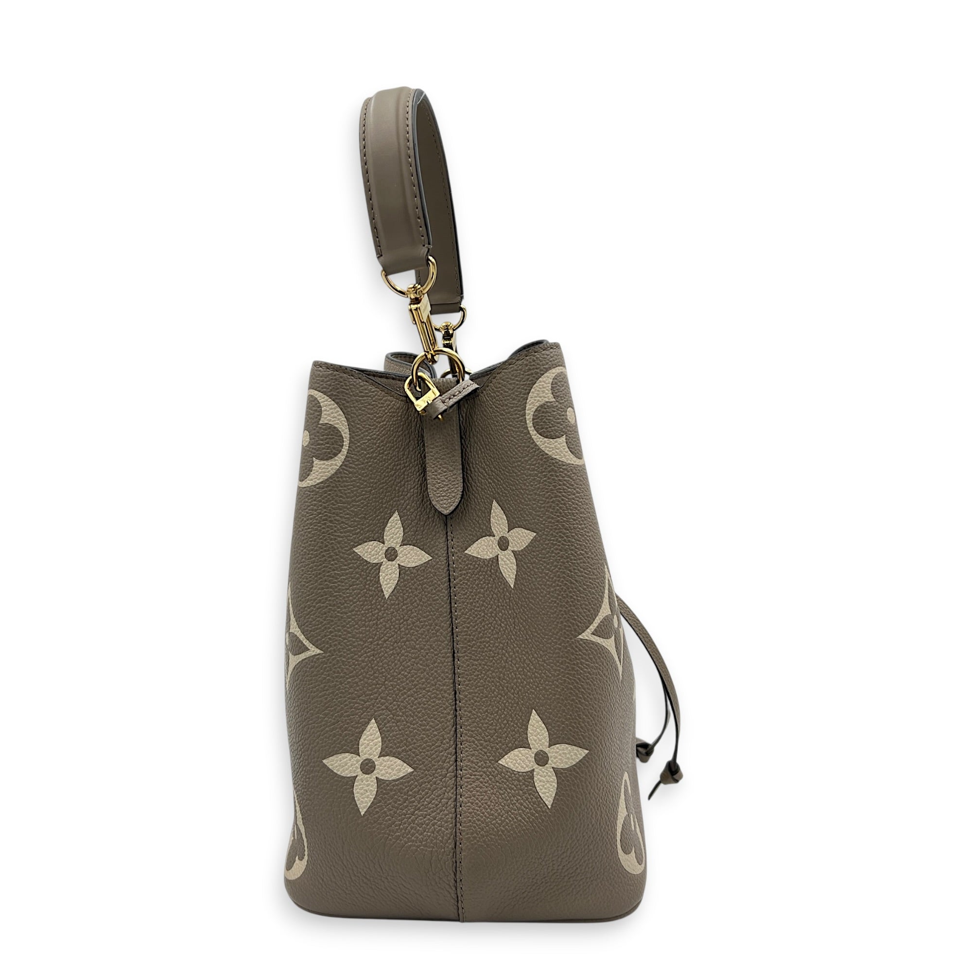 NeoNoe Bucket Bag Beige in Empreinte Leather, Gold hardware