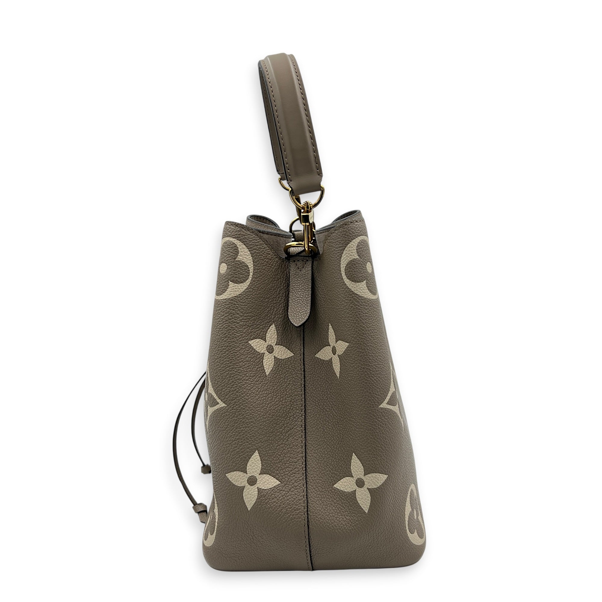 NeoNoe Bucket Bag Beige in Empreinte Leather, Gold hardware