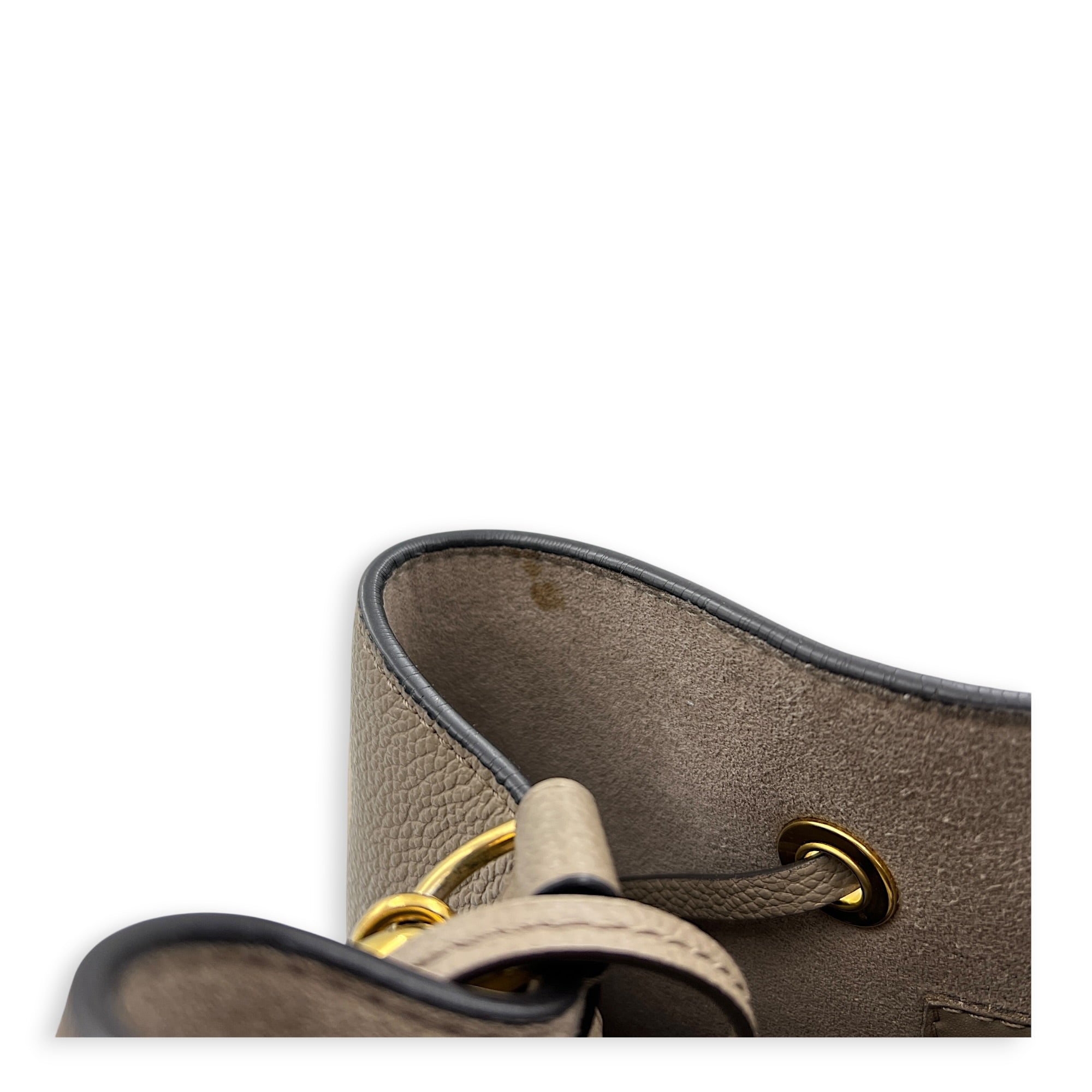 NeoNoe Bucket Bag Beige in Empreinte Leather, Gold hardware