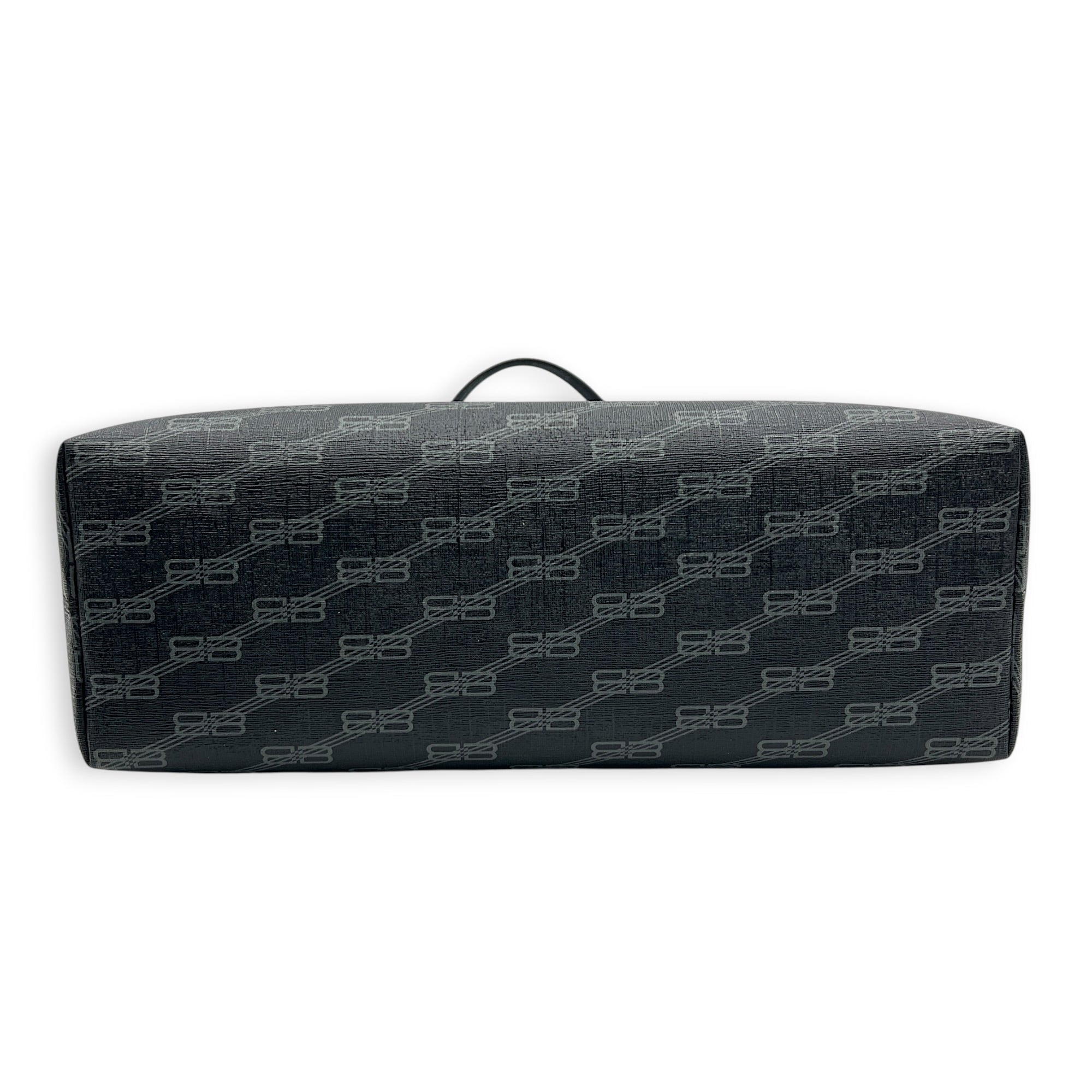 BB Monogram Tote Bag Black in Coated Canvas, Silver hardware