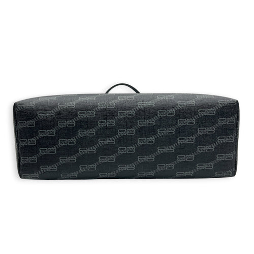 BB Monogram Tote Bag Black in Coated Canvas, Silver hardware