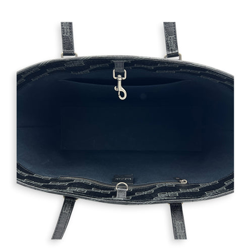 BB Monogram Tote Bag Black in Coated Canvas, Silver hardware