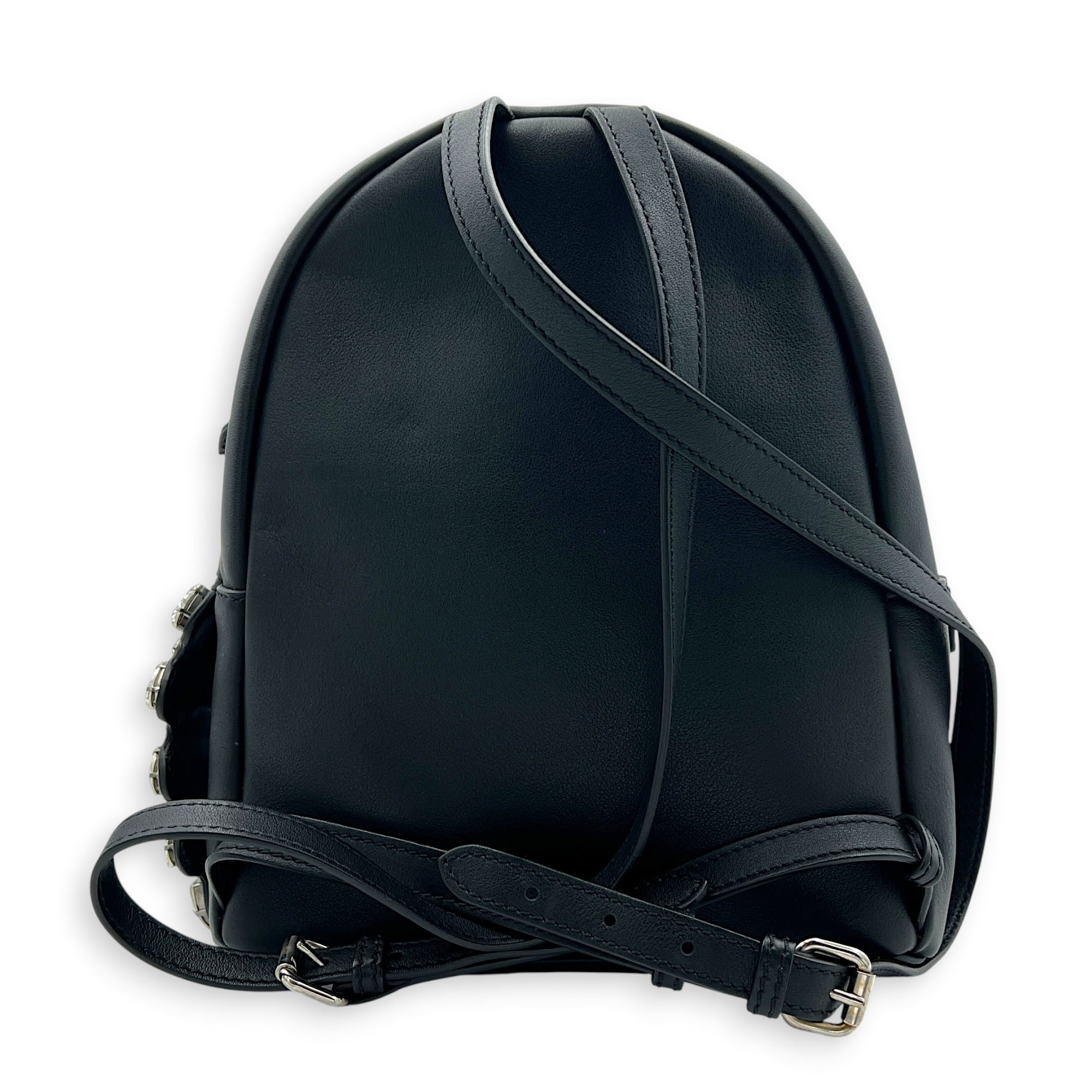 By The Way Backpack Black in Calfskin, Silver hardware