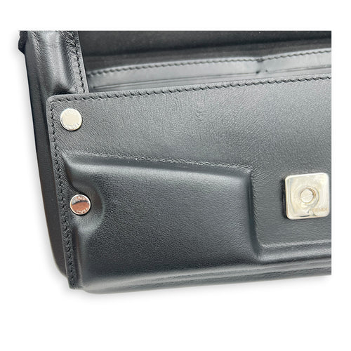 Soft Trunk Baguette Shoulder Bag Black in Nappa Leather, Silver hardware
