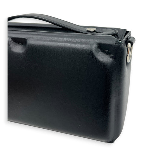 Soft Trunk Baguette Shoulder Bag Black in Nappa Leather, Silver hardware