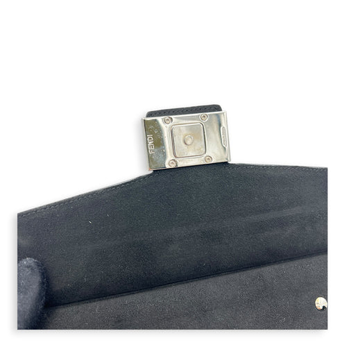 Soft Trunk Baguette Shoulder Bag Black in Nappa Leather, Silver hardware