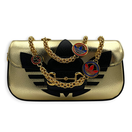 Horsebit 1955 Shoulder Bag Gold in Calfskin, Gold hardware