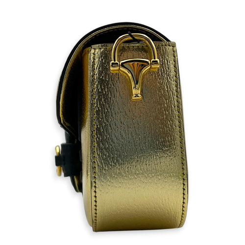 Horsebit 1955 Shoulder Bag Gold in Calfskin, Gold hardware