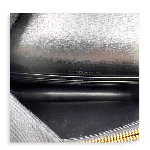 Sunset Wallet On Chain Black in Calfskin, Gold hardware