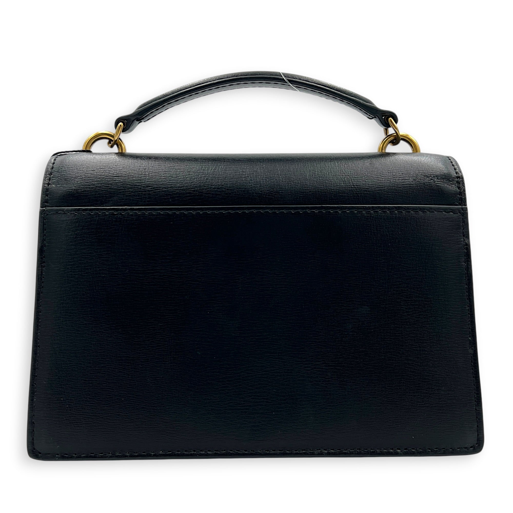 Sunset Wallet On Chain Black in Calfskin, Gold hardware