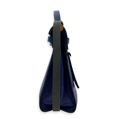 Herbag Blue in Coated Canvas, Silver hardware
