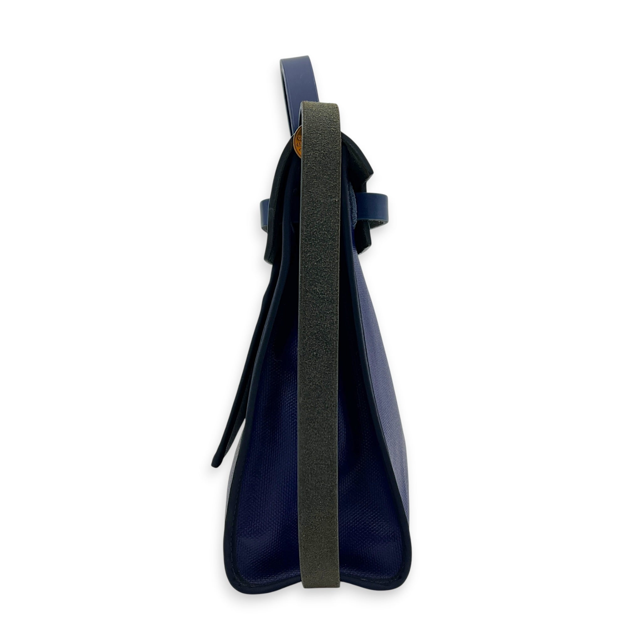 Herbag Blue in Coated Canvas, Silver hardware