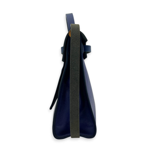 Herbag Blue in Coated Canvas, Silver hardware