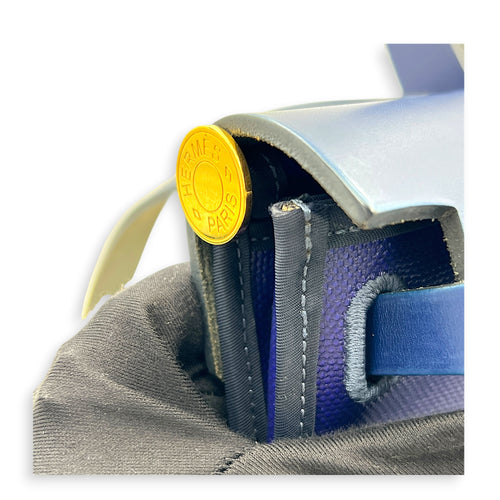 Herbag Blue in Coated Canvas, Silver hardware