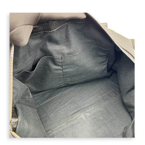 City Boston Black Top Handle Bag in Calfskin, Ruthenium hardware