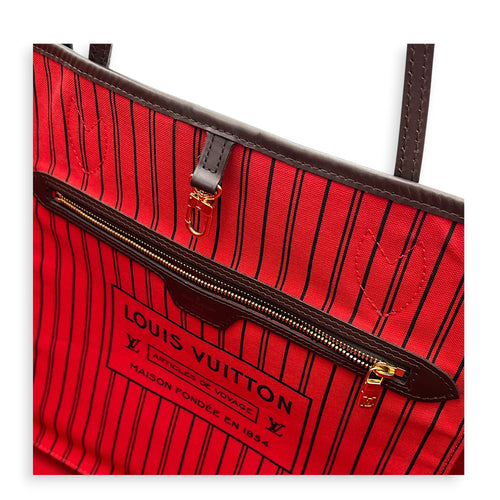 Neverfull GM Damier Ebene Tote Bag in Coated Canvas, Gold hardware