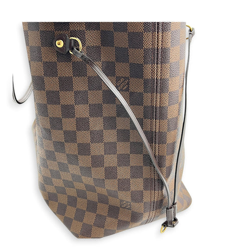 Neverfull GM Damier Ebene Tote Bag in Coated Canvas, Gold hardware