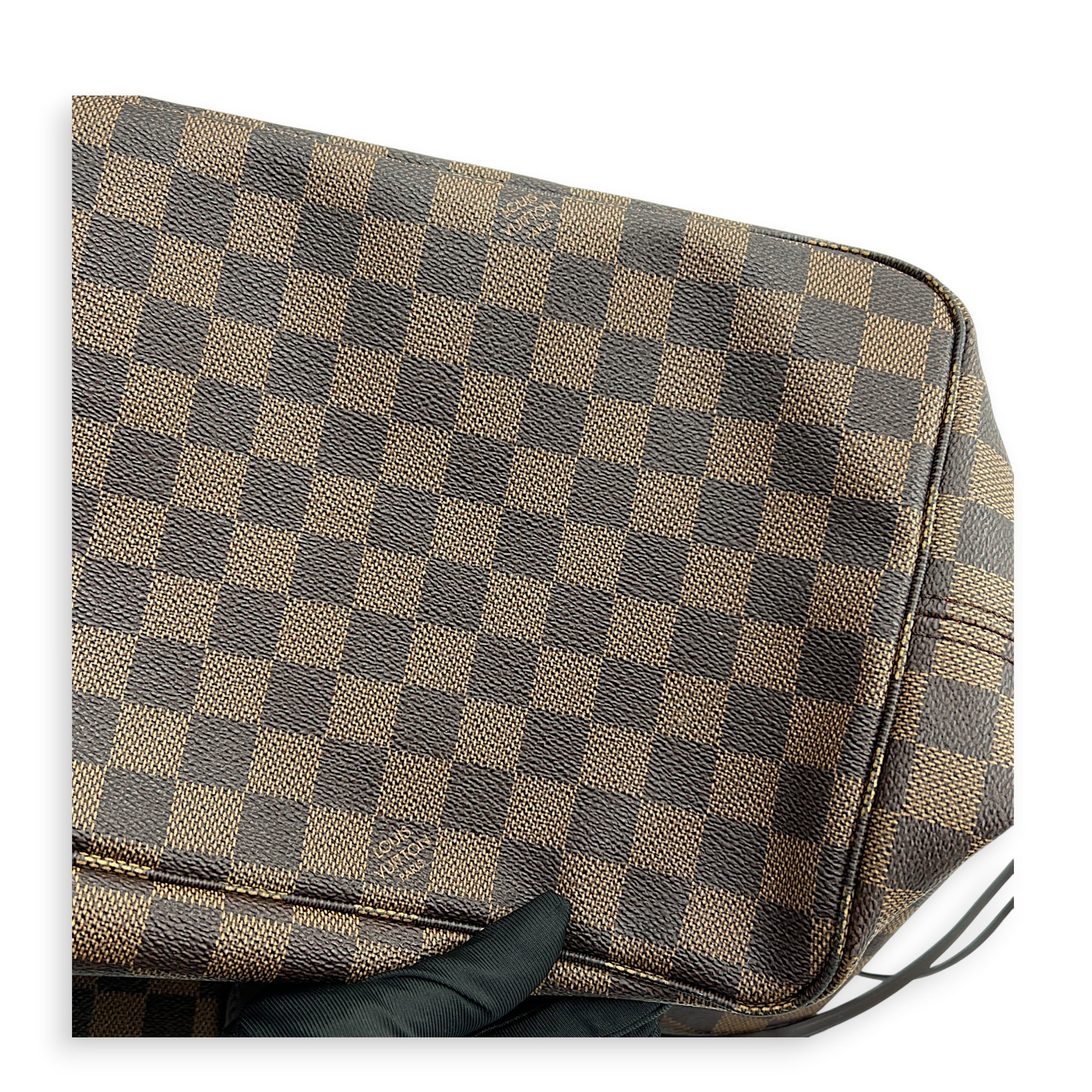 Neverfull GM Damier Ebene Tote Bag in Coated Canvas, Gold hardware