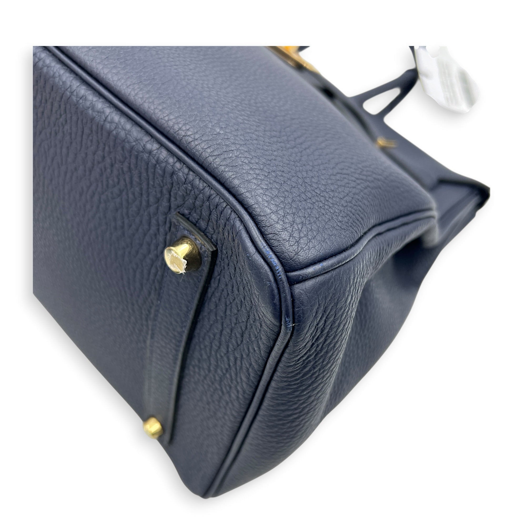 Birkin 35 Blue Nuit Top Handle Bag in Togo, Gold hardware
