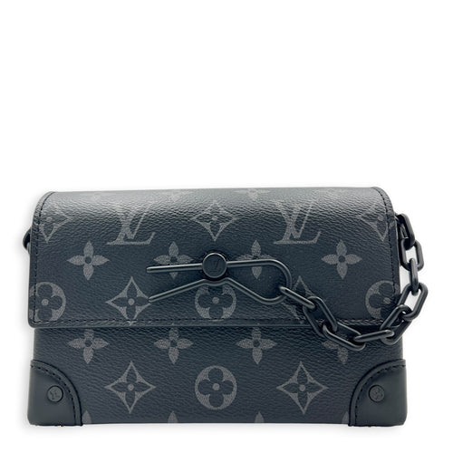 Steamer Crossbody Bag Monogram Eclipse in Monogram Coated Canvas, Gunmetal hardware