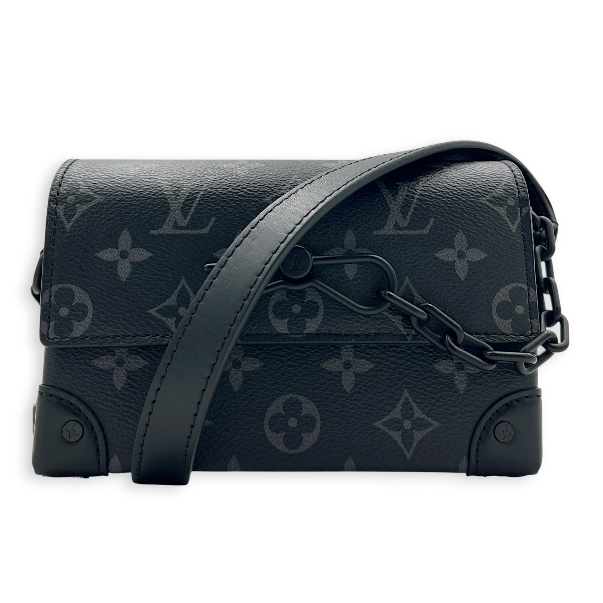 Steamer Crossbody Bag Monogram Eclipse in Monogram Coated Canvas, Gunmetal hardware