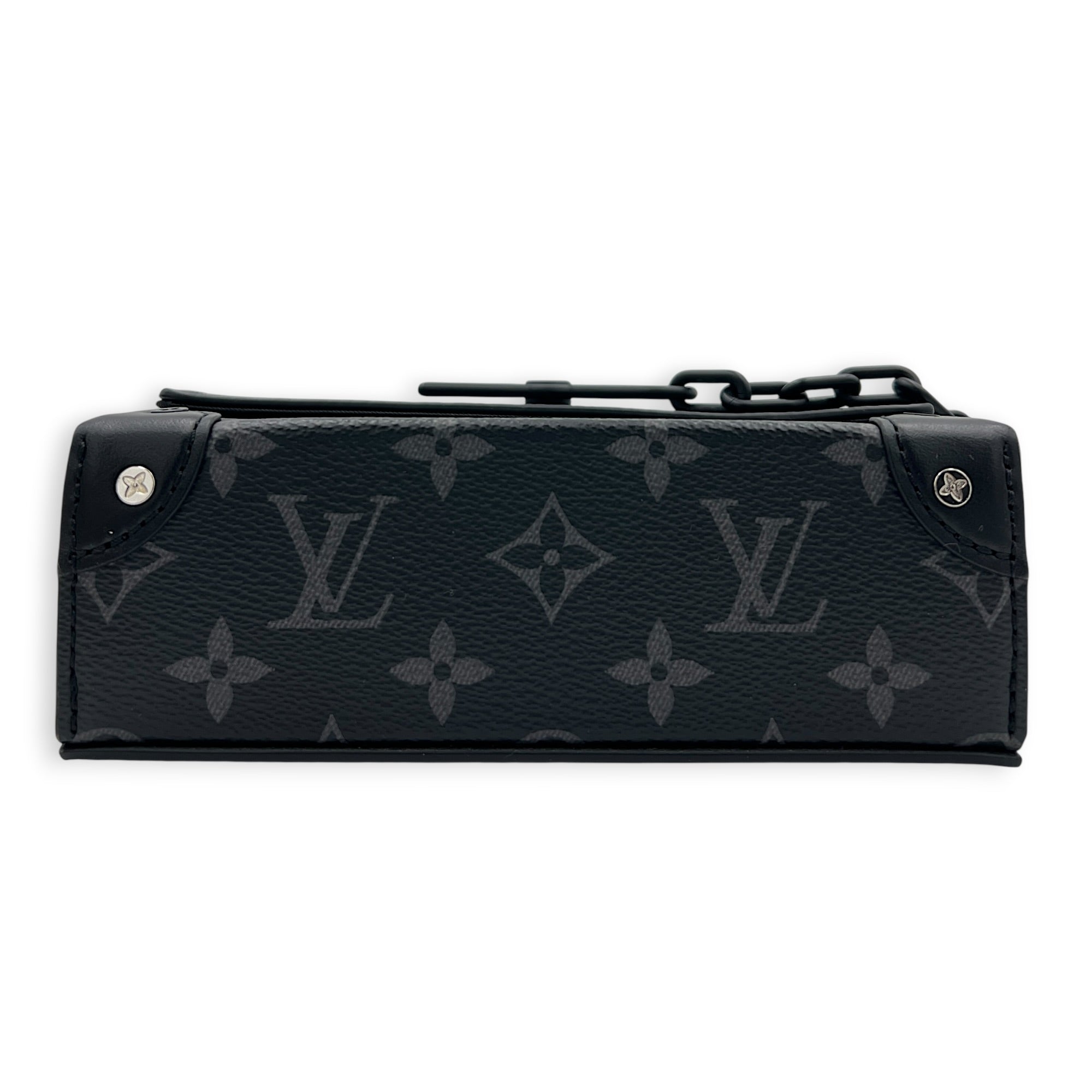 Steamer Crossbody Bag Monogram Eclipse in Monogram Coated Canvas, Gunmetal hardware