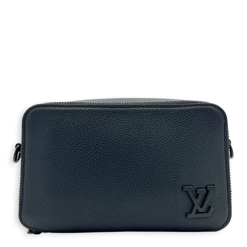Alpha Wearable Wallet  Crossbody Bag Black in Taurillon Leather, Black hardware