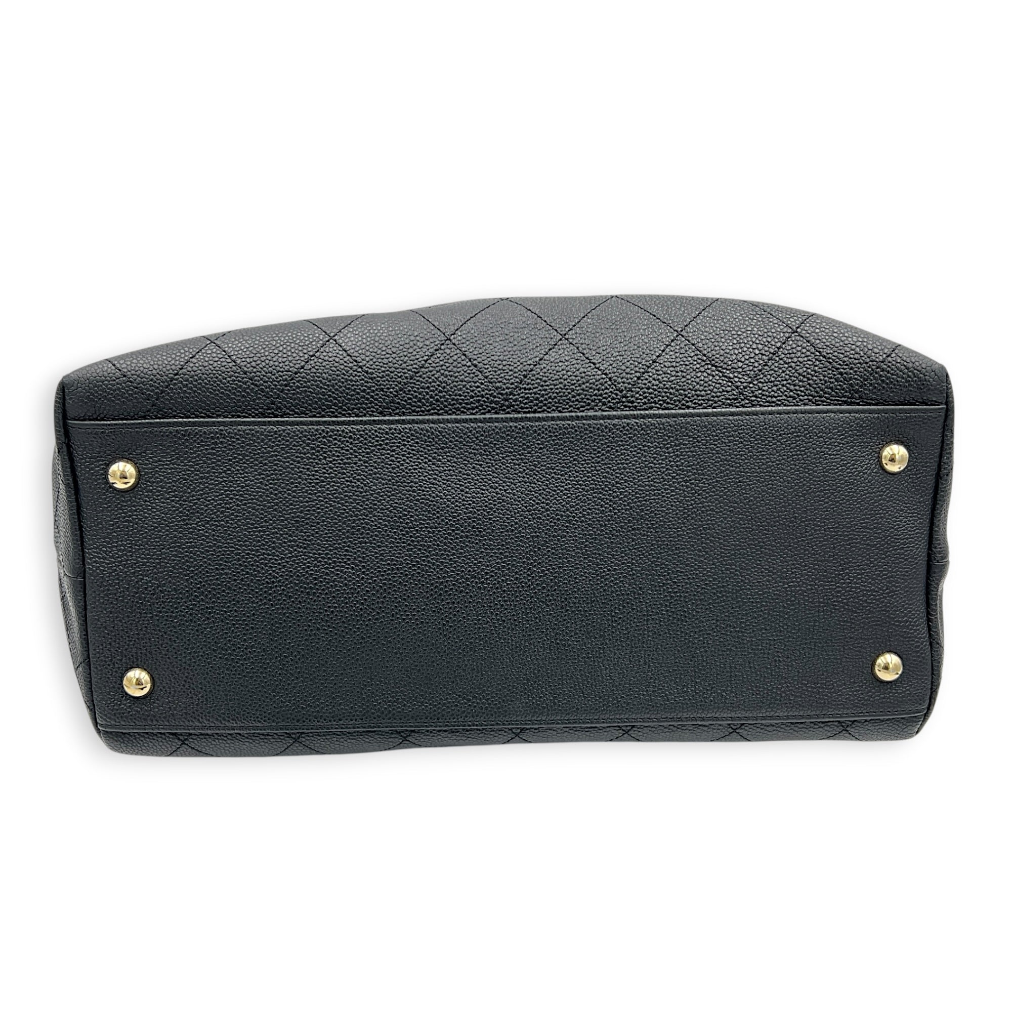 Zip & Carry Tote Bag Large Black in Calfskin, Silver hardware